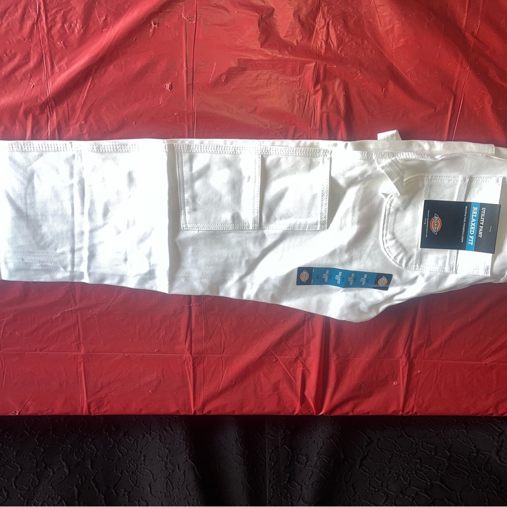Dickies Utility Pants NWT 29x30 White Relaxed Fit Workwear Carpenter Style - Picture 6 of 7